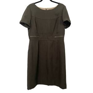 Tahari Arthur S. Levine Olive Green Career‎ Workwear Dress Size 14